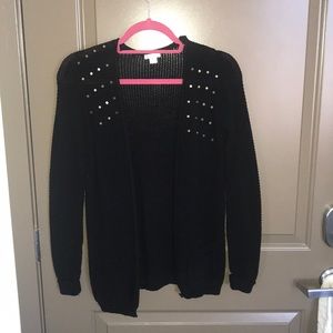 Black studded cardigan